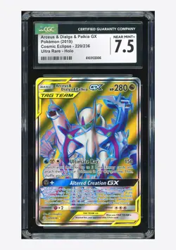 Pokemon CGC 7.5 Arceus & Dialga & Palkia GX UR 2019 220/236 Cosmic Eclipse ENG - Image 1