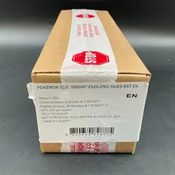 Pokemon TCG: Sword & Shield SWSH07 Evolving Skies Booster 6 Box Case Sealed - Image 1