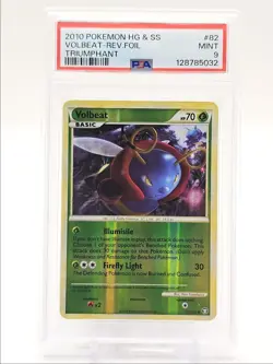 VOLBEAT 2010 POKEMON TRIUMPHANT REVERSE FOIL COMMON 82/102 PSA 9 Q0004 - Image 1