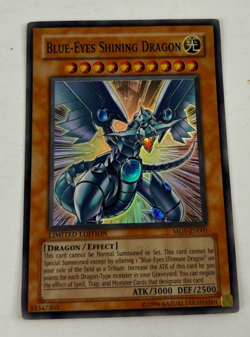 Blue-Eyes Shining Dragon MOV-EN001 Limited Edition Super Rare LP - Image 1