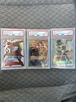 PSA 10 SEQUENTIAL - Luffy Sabo Ace WINNER - One Piece 3rd Anniversary 3 Brothers - Image 1