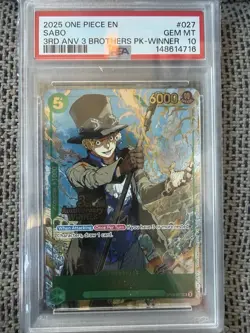 PSA 10 SEQUENTIAL - Luffy Sabo Ace WINNER - One Piece 3rd Anniversary 3 Brothers - Image 4