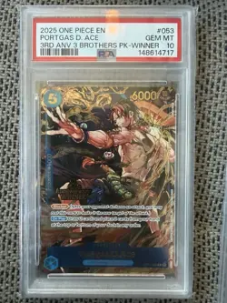 PSA 10 SEQUENTIAL - Luffy Sabo Ace WINNER - One Piece 3rd Anniversary 3 Brothers - Image 5