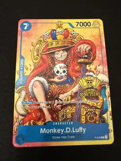 One Piece Monkey.D.Luffy 2nd Anniversary Stamped Promo P-043 NM - Image 1