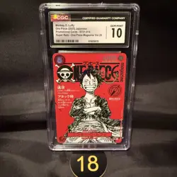CGC GEM MINT 10 Luffy ST21-014 One Piece Magazine Weekly Shonen Jump Promo TC 18 - Image 1