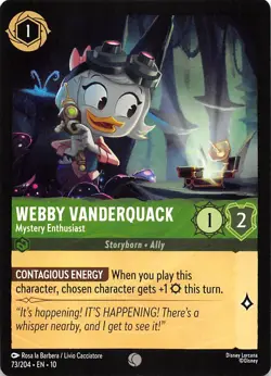 Webby Vanderquack Mystery Enthusiast 73/204 Whispers in the Well Disney Lorcana - Image 1