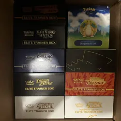 Pokemon TCG Opened ETB Bundle Set - 9 ETB Boxes (Minus Packs, Promos, Code Card) - Image 1