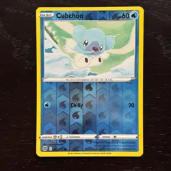 Cubchoo 042/172 Pokemon Brilliant Stars Sword&Shield Reverse Holo Common Card NM - Image 1
