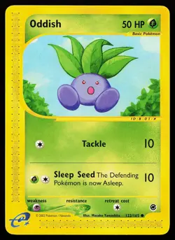 Oddish 122/165 Common Expedition Pokemon Card - Image 1