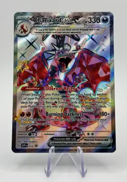 Pokemon Card Charizard EX SVP 074 Scarlet & Violet Black Star Promo Full Art NM - Image 1