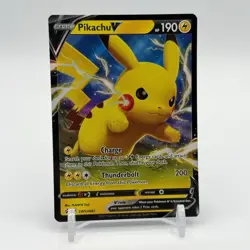 Pokemon TCG Pikachu v SWSH061 Full Art Holo Card Sword and Shield Promo - Image 1
