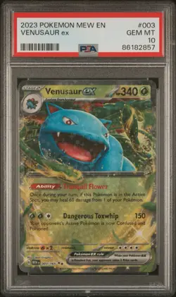 Pokemon MEW EN 151 # 003 Venusaur EX PSA 10 Card GEM MINT - Image 1