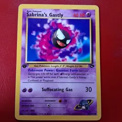 Sabrina's Gastly 97/132 Gym Challenge Regular First Edition Pokemon Card Wotc Lp - Image 1