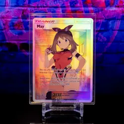 May Waifu Trading Card ACG Pokemon Trainer Holo Flash Gold Foil English Rare - Image 2