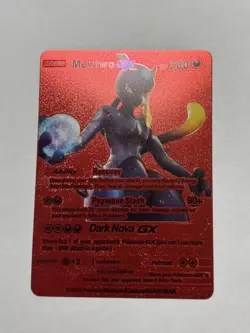 Mewtwo GX Red Foil Fan Art Display Card Dark Nova 300 HP NM - Image 1