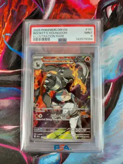 Pokemon Slab PSA 9 Team Rockets Houndoom 191 Illustration Rare IR Destined Rival - Image 1
