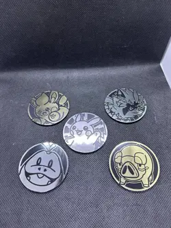 5 Pokemon TCG Official Coins - Pikachu Pawni Zeraora Lechonk Fuecoco - Image 1
