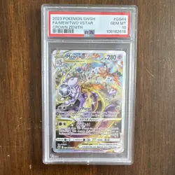 Pokemon TCG Mewtwo VSTAR GG44/GG70 Crown Zenith Ultra Rare Full Art Holo PSA 10 - Image 1