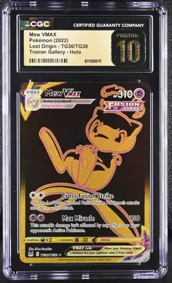 MEW VMAX Lost Origin Trainer Gallery Holo #TG30 CGC Pristine 10 Pokemon - Image 1