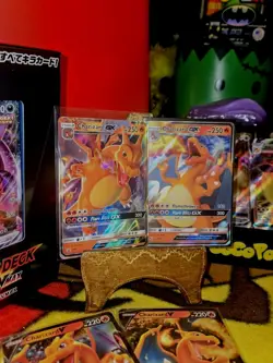 NM Pokemon Charizard Lot of 4 Zards 2 GX's & 2Vs,& 1 Flareon & 1 Eevee Vmax. - Image 1