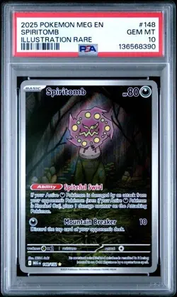 Spiritomb Illustration Rare Holo PSA 10 Gem - Pokemon Mega Evolution #148/132 - Image 1