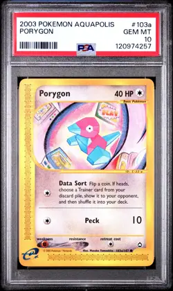 2003 POKEMON AQUAPOLIS #103A PORYGON PSA 10 - Image 1