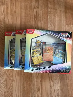 Pokemon TCG SV8.5 Prismatic Evolutions Poster Collection Box Factory Sealed x3 - Image 1