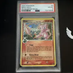 2007 POKEMON POP SERIES 5 #3/17 MEW HOLO INVERTED BACK ERROR PSA 4 - Image 1
