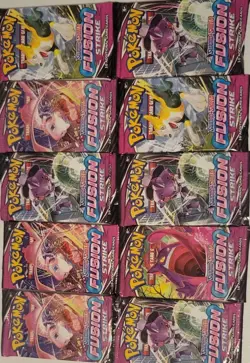 LOT OF 10 Pokemon TCG Fusion Strike Booster Pack 820650809163 - Image 1