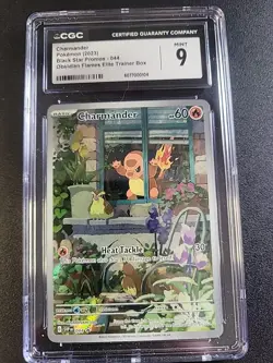 CGC 9 Mint Pokemon 🔥 Charmander Obsidian Flames ETB Black Star Promo Holo #44 - Image 1