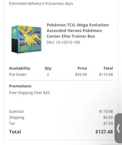 Ascended Heroes Pokemon Center Etb Presale 2/20 Ships ASAP 1x ETB - Image 1