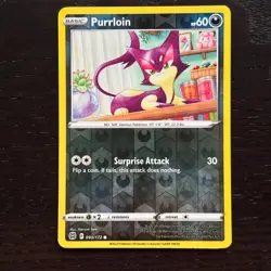 Purrloin 090/172 Pokemon Brilliant Stars Sword & Shield Reverse Holo Common NM - Image 1