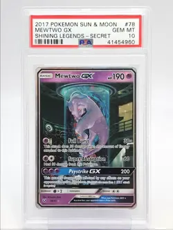 MEWTWO GX 2017 POKEMON S & M SHINING LEGENDS SECRET RARE 78/73 PSA 10 Q1860 - Image 1