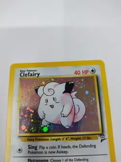 Perfect Swirl And Astrix Pokemon TCG Clefairy 6/130 Base Set 2 Holo Rare - Image 2