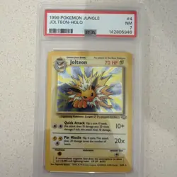1999 Pokemon Jungle Jolteon Rare Unlimited Holo PSA 7 - Image 1