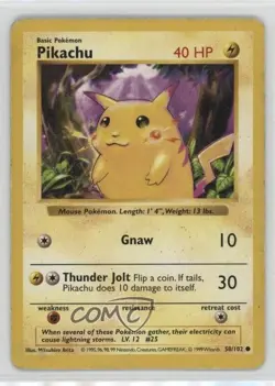 Pikachu (Red Cheeks) Shadowless Pokemon Base Set #58 1999 - Image 1