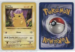 Pikachu (Red Cheeks) Shadowless Pokemon Base Set #58 1999 - Image 3