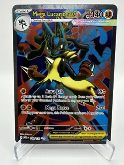 Mega Lucario ex 160/132 Me01: Mega Evolution Holo Pokemon Near Mint - Image 1