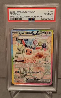 2025 Pokemon Prismatic Evolutions Eevee EX Special Illustration Rare #167 PSA 10 - Image 1