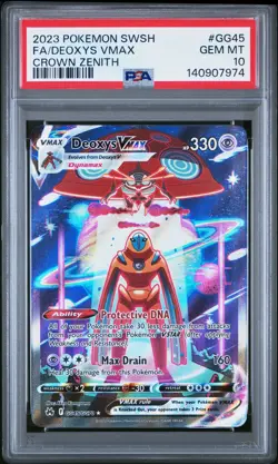 2023 POKEMON SWORD & SHIELD CROWN ZENITH #GG45 FULL ART/DEOXYS VMAX PSA 10 - Image 1