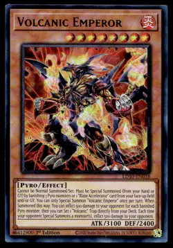 Yu-Gi-Oh TCG Soulburning Volcano #LD10-EN018 Volcanic Emperor UR,1st Ed. NM - Image 1