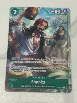 Bandai One Piece CCG Shanks Character OP14-027 Regular 9000 Power Card - Image 1