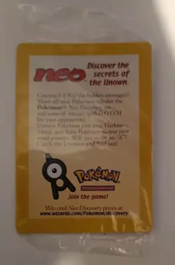 SEALED New Entei 34 Black Star Movie Promo Reverse Holo Neo Pokemon Card - Image 1