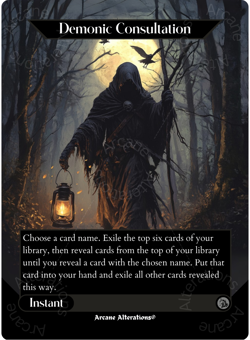 Demonic Consultation - Full Art Altered Art Custom Proxy Cards - Image 1