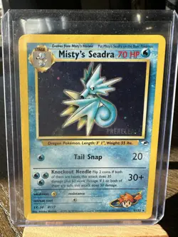 Pokemon TCG Misty's Seadra Holo Rare Card 9/132 Gym Heroes 2000 - Ungraded - Image 1