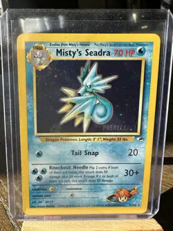 Pokemon TCG Misty's Seadra Holo Rare Card 9/132 Gym Heroes 2000 - Ungraded - Image 2