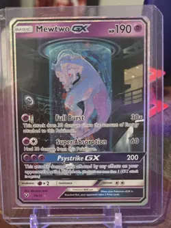 Pokemon Mewtwo GX 78/73 Shining Legends Ultra Rare Full Art Holo 190 HP Card - Image 1
