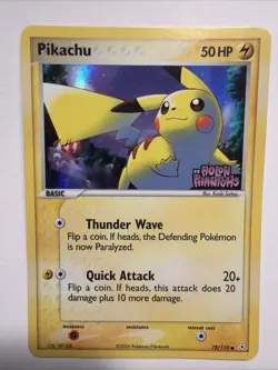 Pokemon Pikachu Card 78/110 EX Holon Phantoms Reverse Holo Stamped LP/EXC - Image 1