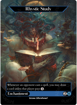 Rhystic Study - Full Art Altered Art Custom Cards - Image 1