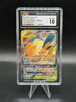 CGC 10 GEM MINT Eevee & Snorlax GX Black Star Promo SM169 Tag Team Pokemon P34 - Image 1